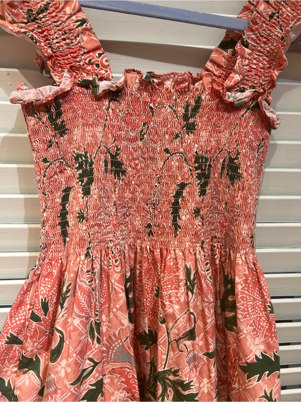 Hill House Pink Floral Maxi Dress with Green Leaf Print - Picture 5 of 9